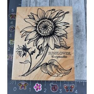 PSX Designs Sunflower K025 1992 Rubber Stamp Wood #G27